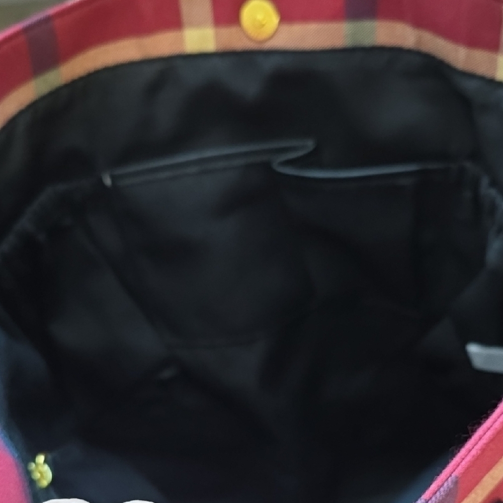 Joy & Iman Burgundy and Black Plaid Tote - Picture 6 of 9